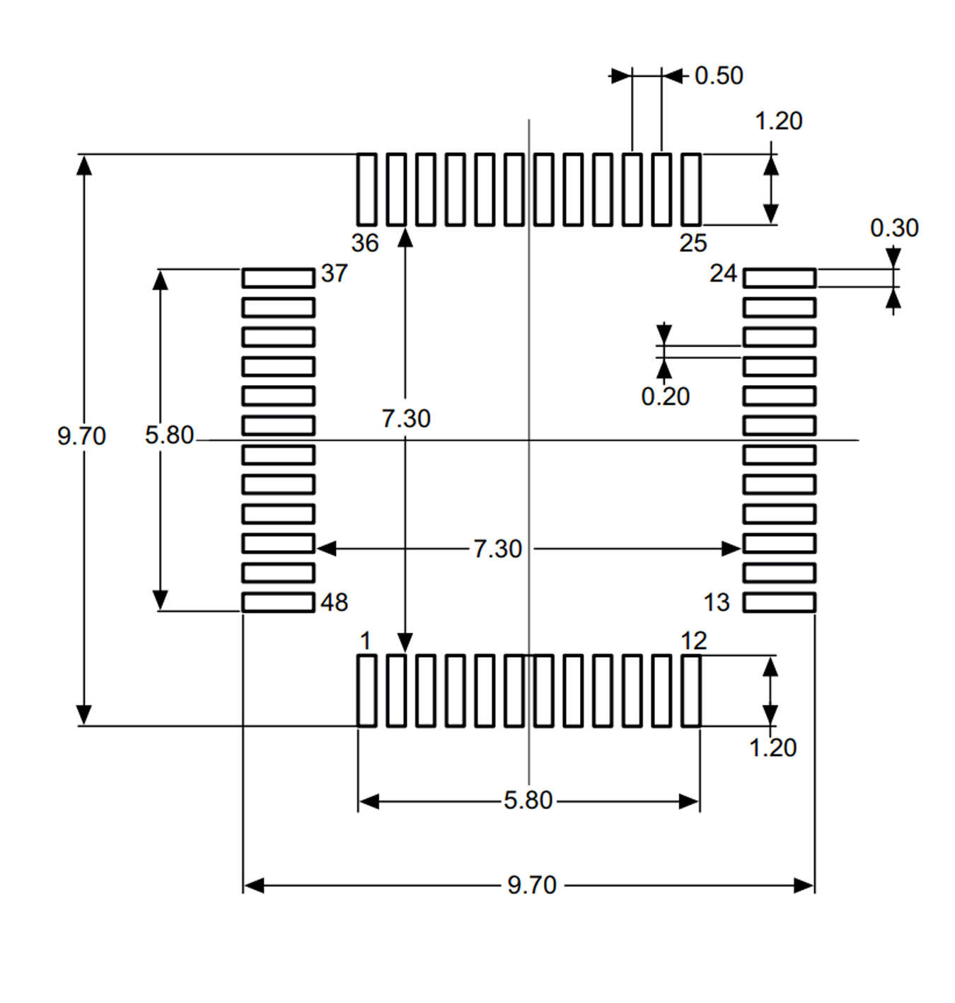 STM32G030C8T6 footprint